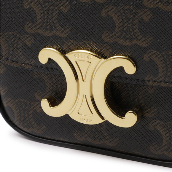 Celine Mini Claude Triomphe Canvas Shoulder Bag Brown - Picture 9 of 9